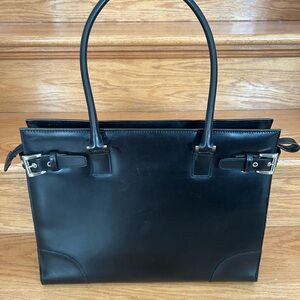 Black Leather Tote Bag